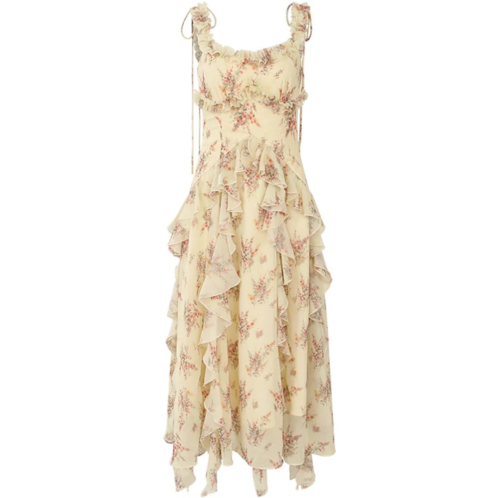SinceThen Popori Ruffle Sleeveless Dress (Size: M)